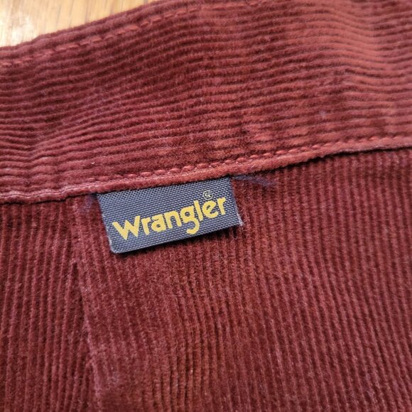Vintage Wrangler 11 12 Burgundy Corduroy A Line Skirt Pockets Western Rodeo Cowg - Picture 4 of 5